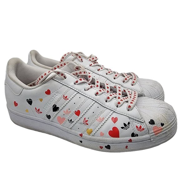 Adidas Originals Superstar Valentines Day Womens 8 Casual Shoes White - FV3289